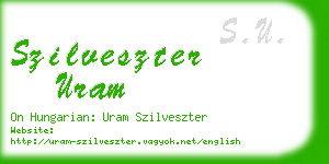 szilveszter uram business card